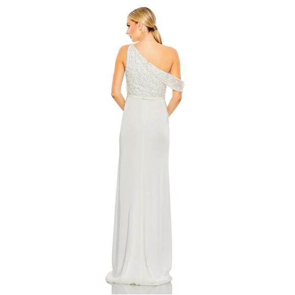 Mac Duggal [ 12 ]‎ Ivory Drop Shoulder Embellished Bodice Evening Gown  11264 - Picture 3 of 15